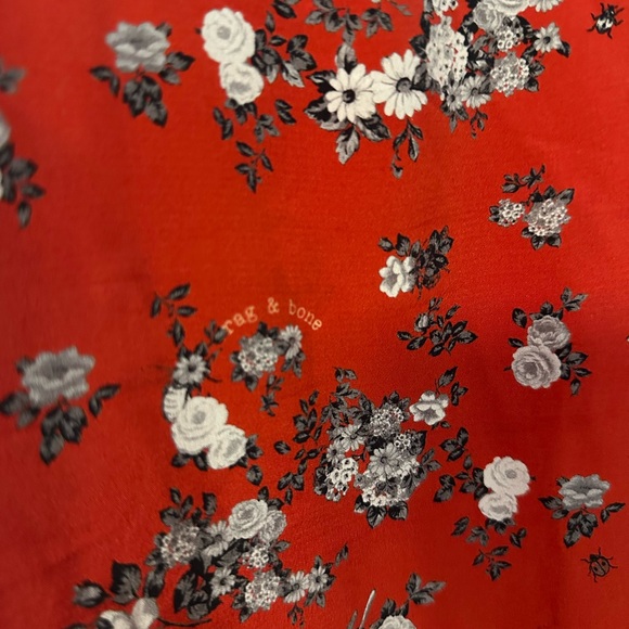 Rag and bone silk floral red dress - Picture 3 of 5